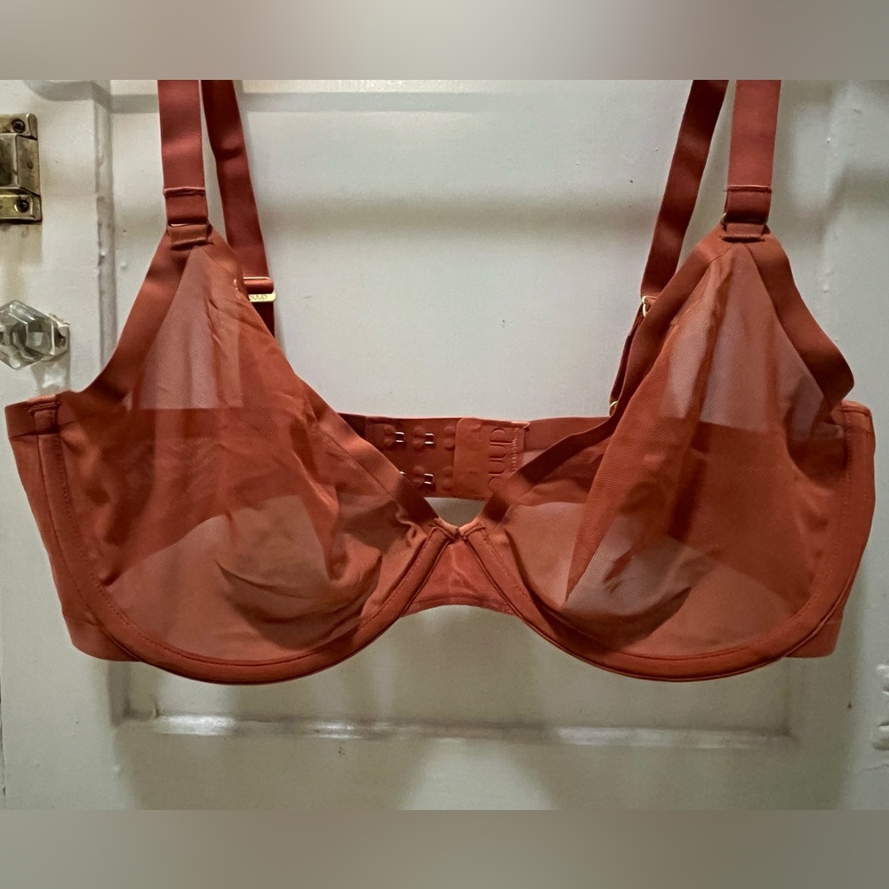 CUUP Sheer Clay Plunge Style Bra NWOT